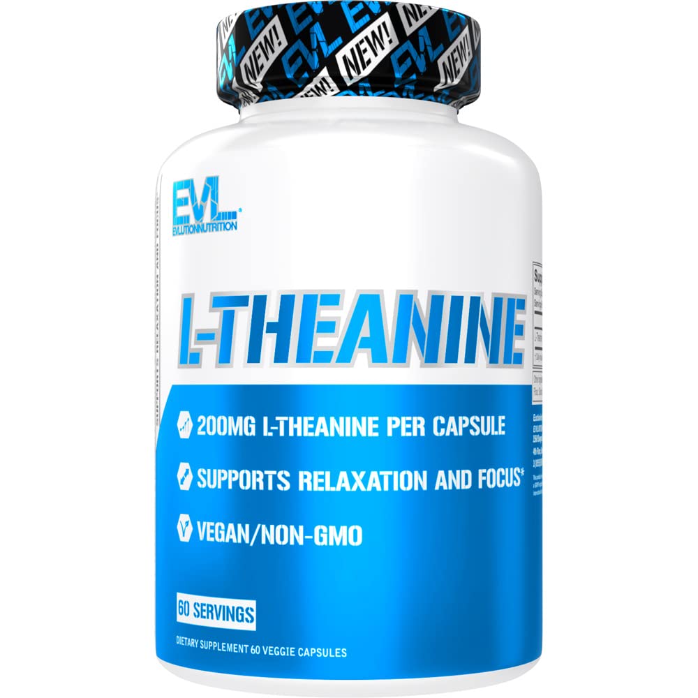 Evolution L Theanine 200mg Kapsler til Focus and Relaxation Nutrition L- theanine 200mg Nootrop Supplement for Opmærksomhed & Energi - Dagslys Mood Support og Nootrop Focus Supplement