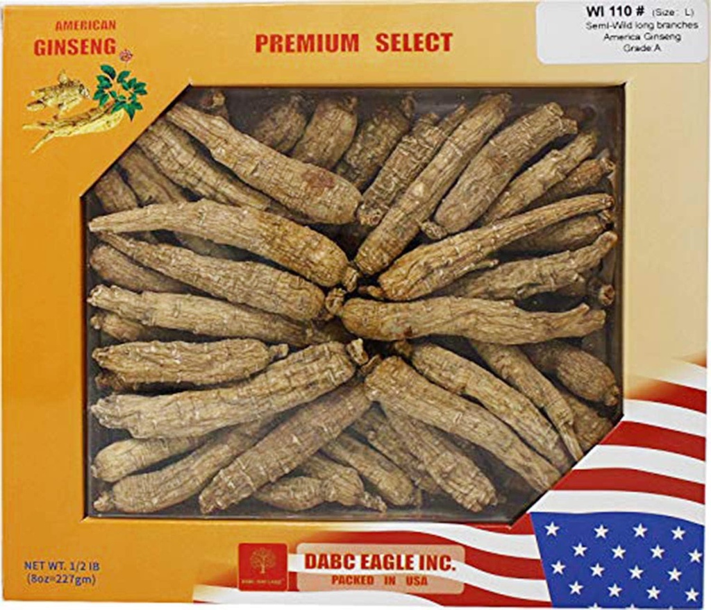 Håndplukket amerikansk Wisconsin Opdrættet Ginseng Root 124; hele 124; hele & lt; i & gt; Opdrættet Wisconsin Amerikansk Ginseng Box (8OZ = 227g / Box)