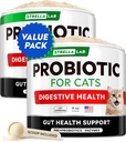 StrellaLab kat Probiotisk pulver - Probiotika til katte med Diarré - Let at blande pulver - Kat Probiotika til indendørs katte, Health Supplies Food Supplement, fordøjelsesstøtte (8 oz / pakke af 2)
