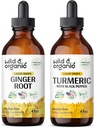 Wild & Organic Ingefær Tinktur 4 fl oz & Turmerisk Tinktur 4 fl oz