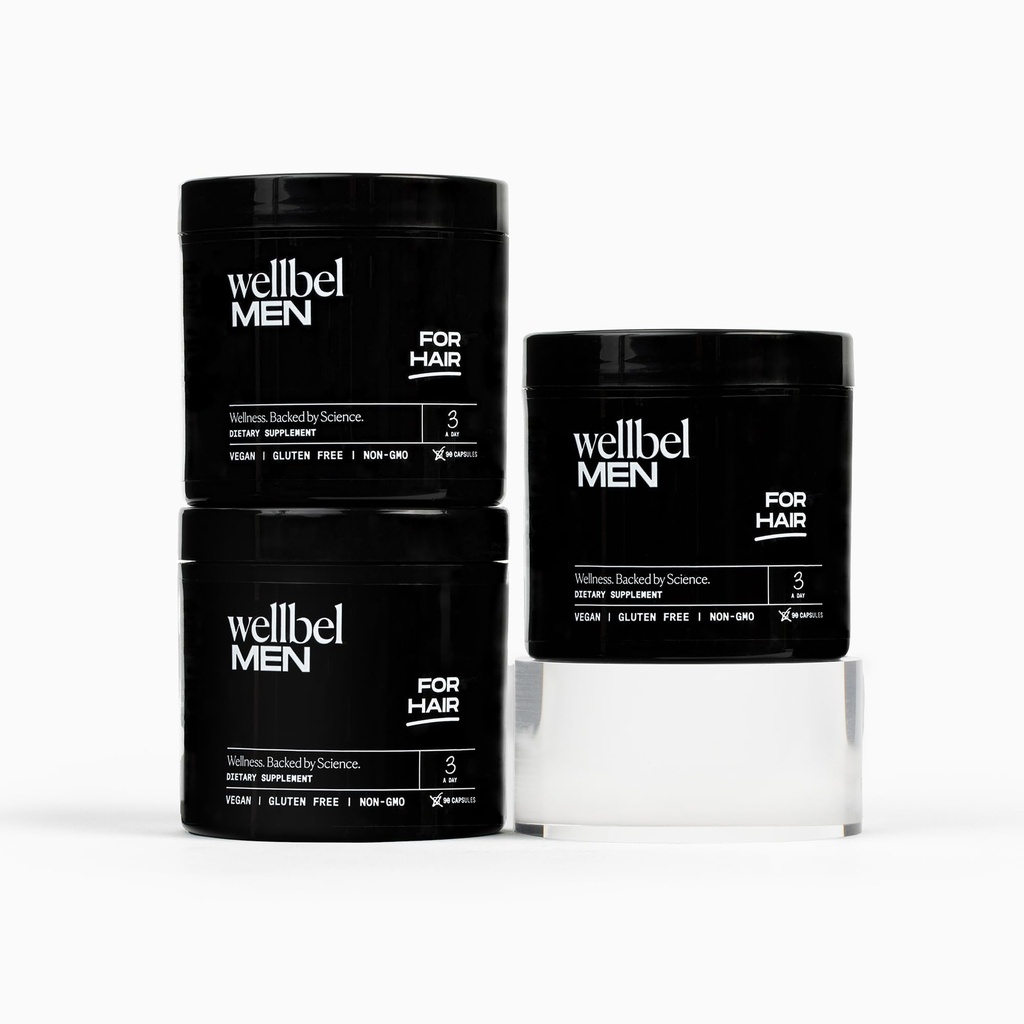 WELLBEL Mænd Clean Supplement til hår, hud og negle, Vegan, Gluten Free og ikke GMO 90 Greve - 3 Pack