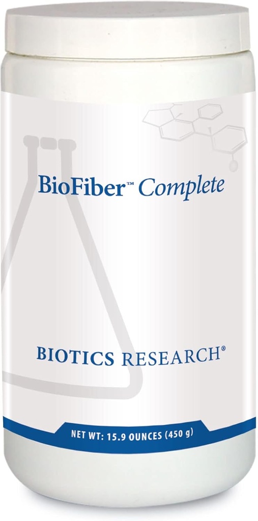 Biotics Research BioFiber Complete - 10 hele fødevarefibre (Organic & Non- GMO), 5g fibre Per Serving, Easy- to- Mix Powder, Prebiotic Gut Support 15.9 Oz