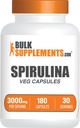 BulkSupplements.com Spirulina kapsler - Green Superfood supplement, Spirulina tillæg - Vegan, 6 kapsler per servering, 180 greve (pakke med 1)