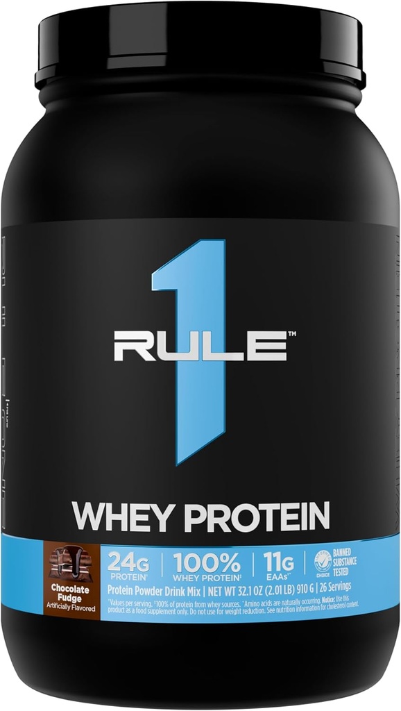Regel 1 Whey Protein - 24g Fast- Actioning Protein fra All- Whey Kilder med naturligt occurering EAA & BCAA for workout Recovery eller Anytime Use (2 Pounds *, Chokolade Fudge)