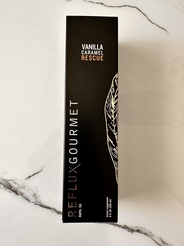 REFLUX GOURMET Natural Heartburn Acid Reflux Relief Support for GERD, LPR, fordøjelsesbesvær, støtte til intermitterende fastende, Alginat terapi, Lavet i USA, Vanilla Caramel