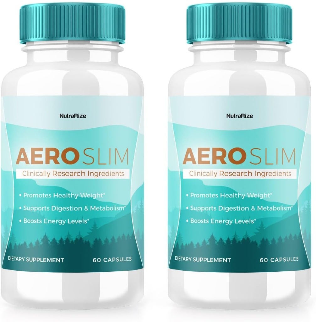 (2 Pack) AeroSlim kapsler - AeroSlim Kosttilskud til avanceret vægttab, maksimal styrke All- Natural Pills for Targeting Belly Fat, Weight Management Formel, Aero Slim (120 Kapsler)
