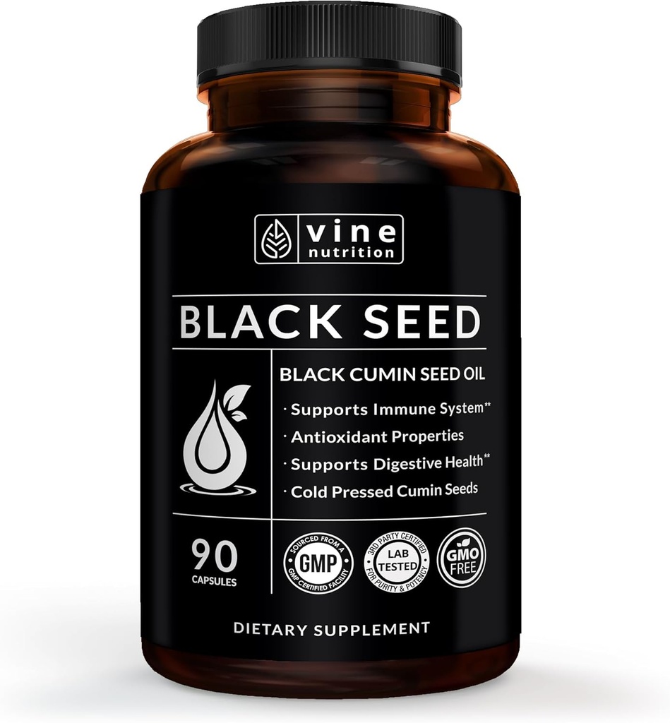 Black Seed Oil Capsules - Nigella Sativa - immunforsvar supplement bløde geler - kold presset antioxidant vegetar Black Cumin piller - 500 milligram Made in The USA