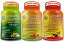 SUPPLEMENTER STUDIO Høj Absorption Antioxidant & immunsupport Bundle - Liposomal Vitamin C 1500mg + Glutathione 500mg + Quercetin med Bromelain, Zink & hel fødevareblend - Vegan, Non- GMO kapsler