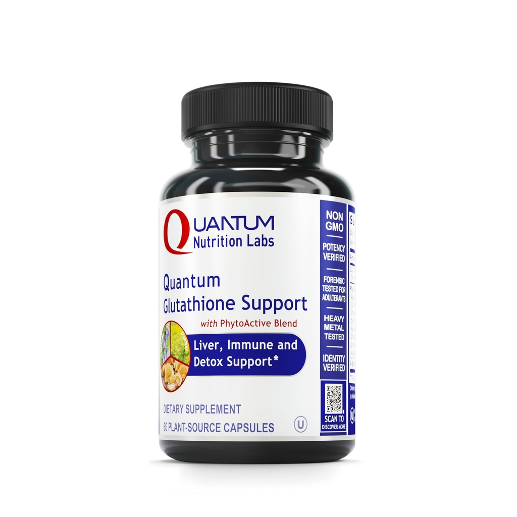 QNL Glutathione Support - Glutathion kapsler til voksne - Organisk antioxidant, lever & immunforsvar supplement - Understøtter øje sundhed - 60 Plant- kilde kapsler