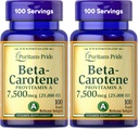 Puritan 's Pride Beta Caroten for immunforsvar og øje sundhed til støtte for et sundt immunsystem 100 Softgels (pakke med 2)