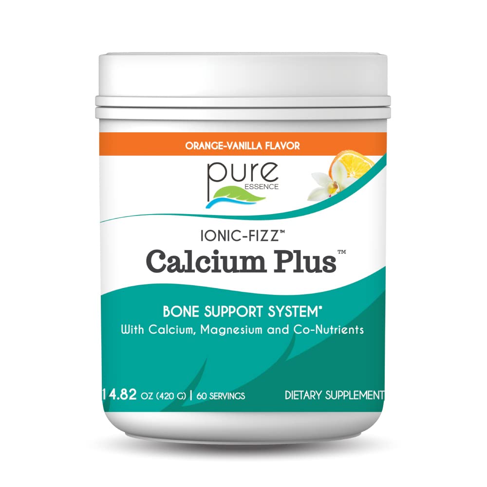Ionic Fizz Calcium Plus af Pure Essence - Perfekt Calcium / Magnesium Ratio med vitamin A, B, C, D og Kalium Strong Bones - Orange Vanilla - 14.82 oz