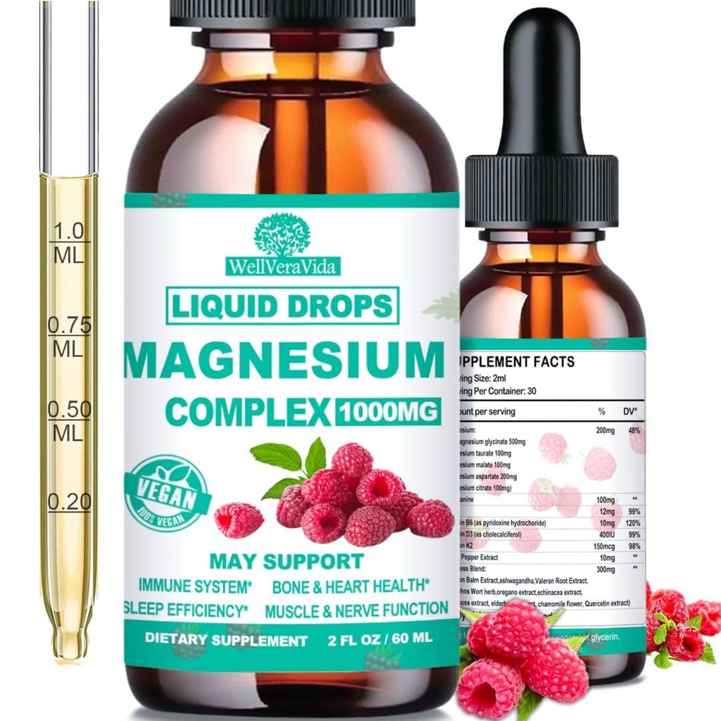 Cortisol Detox for kvinder & mænd w. Super rolig 16- in-1 Magnesium, Theanine, Ashwagandha, St Johns Wort, Lemon Balm, Cortisol Wellness Flydende dråber til Balanceret Cortisol, Harmone Balanceret & Afslapning