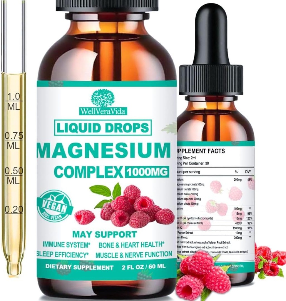 Cortisol Detox for kvinder & mænd w. Super rolig 16- in-1 Magnesium, Theanine, Ashwagandha, St Johns Wort, Lemon Balm, Cortisol Wellness Flydende dråber til Balanceret Cortisol, Harmone Balanceret & Afslapning