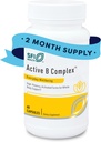 Klaire Labs SFI Health Active B Complex - Metyleret vitamin B Complex med methylfolat, B12, B6 og mere - Støtte sund energi, hjerne, lever og nerve funktion (60 kapsler)