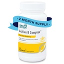Klaire Labs SFI Health Active B Complex - Metyleret vitamin B Complex med methylfolat, B12, B6 og mere - Støtte sund energi, hjerne, lever og nerve funktion (60 kapsler)