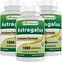 Bedste Naturals Astragalus Capsule, 1000 mg, 120 Greve (pakning med 3)
