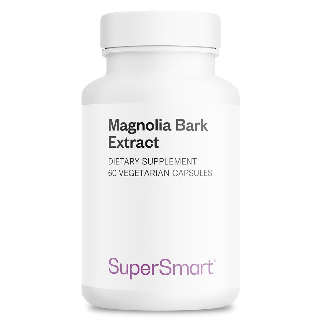 Supersmart - Magnolia Bark Extract (Max Strength) 300mg per dag - 90% Honokiol & Magnolol - Magnolia Bark Supplement124; Non- GMO & Gluten Free - 60 vegetariske kapsler