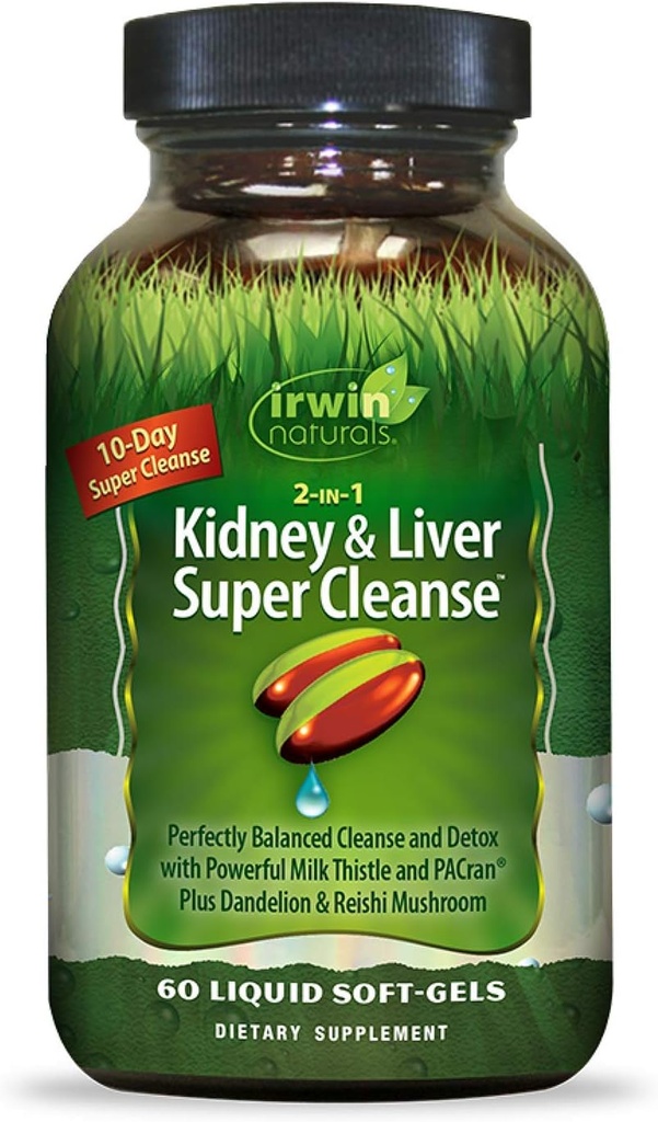 Irwin Naturals 2- 1- Nyre & Lever Super Cleanse 60 Gels