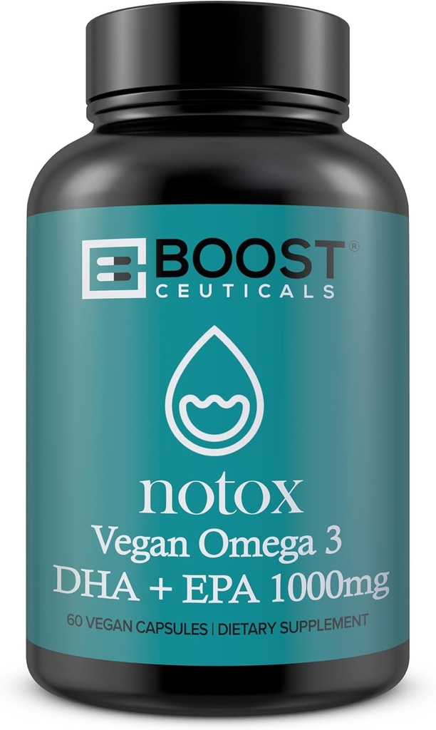 BoostCarees Vegan Omega 3 1000mg Plant- baseret Alger Omega Ingen Stearates Non GMO Gluten Free