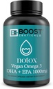 BoostCarees Vegan Omega 3 1000mg Plant- baseret Alger Omega Ingen Stearates Non GMO Gluten Free