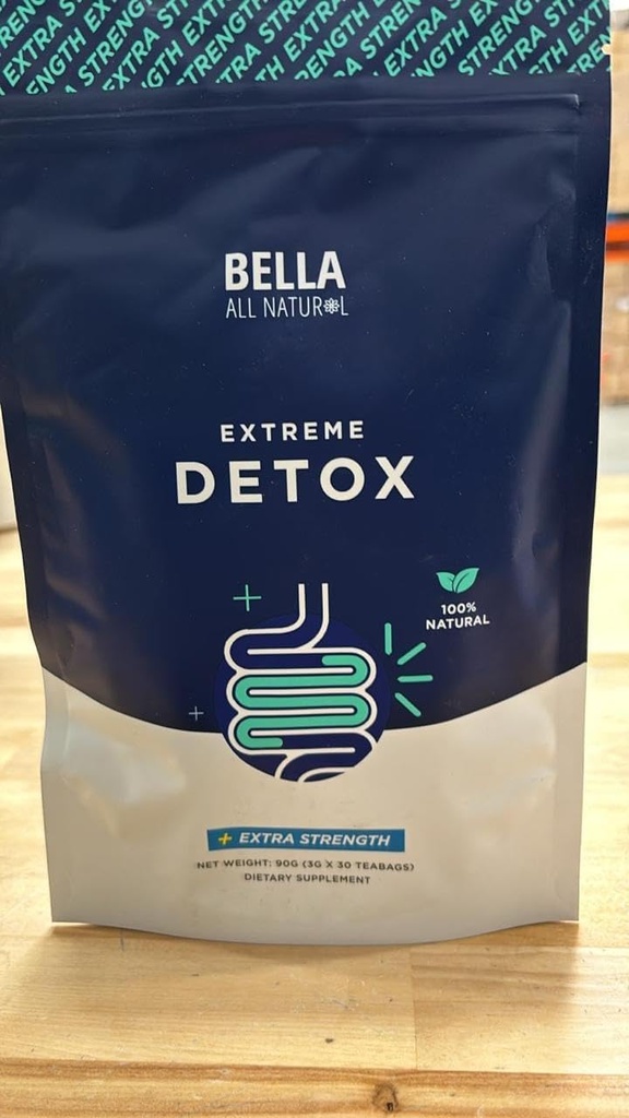Bella All Natural Extreme Detox Tea - Body Cleanse, Colon Cleanser & Detox, Natural Herbs, 3.17 Ounce