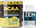 Nutrologi Zen Natural Magnesium Supplement (30 Servere) & Nutrologi BCAA Natural, Plant Based BCAA Powder, Lemonade Flavor (30 Servere)