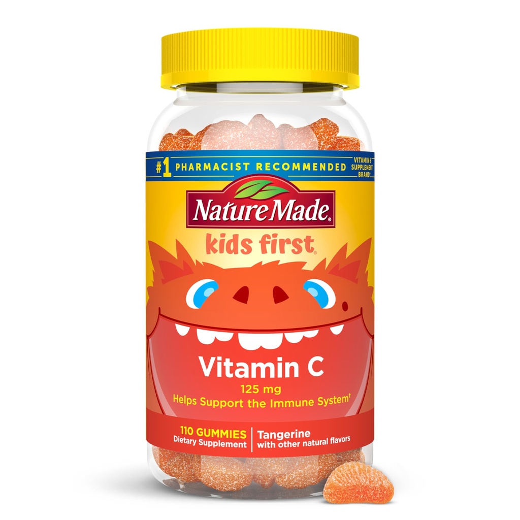 Nature Made Kids First Vitamin C Gummies, Kosttilskud til immunforsvar, 110 Gummies, 110 Day Supply