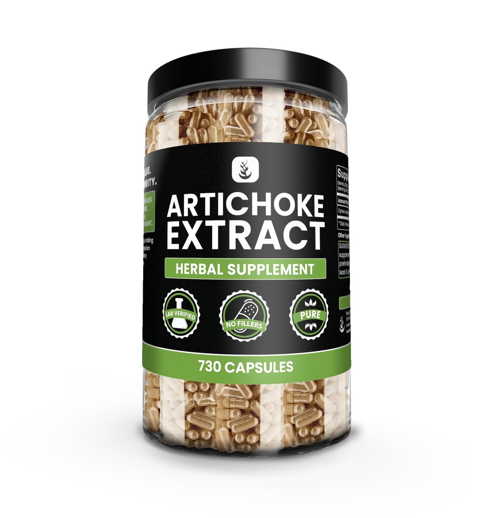 PURE ORIGINALSKE INGREDIENSER Artichoke Extract (730 kapsler) Ingen Magnesium eller ris Fyldere, Altid Pure, Lab Verified