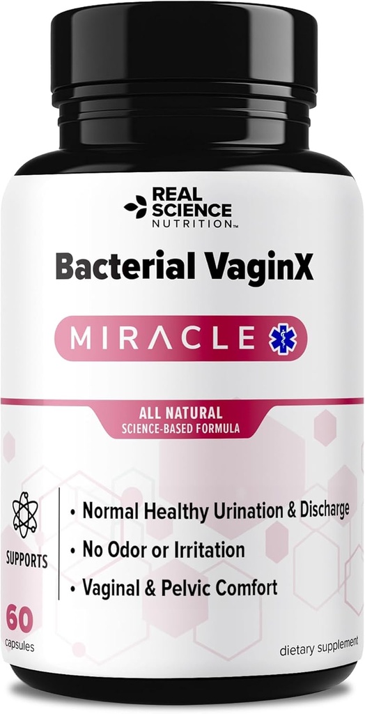 Tilbud Bakteriel VaginX Miracle - Nitrogen Oxide Forstærket Formuleret til kvinder Vaginal Sundhed & pH Balance Complex, Natural BV Treatment & Yeast Infektion, 60 kapsler