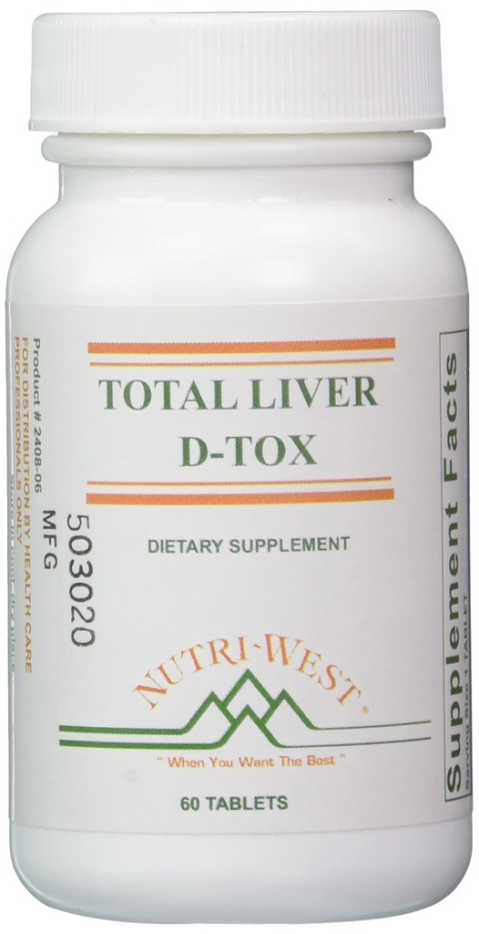 Næringsstof - West Total lever D- tox - 60 tabletter, hvid
