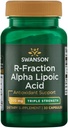 Swanson Triple Strength R- Fraction Alpha Lipoic Acid - fremmer sundt blodtryk & leverer essentielle næringsstoffer - (30 kapsler, 300mg hver)