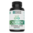 Zhou rolig nu - rolig supplement, rolig vitaminer til kvinder & mænd, piller til at slappe af for voksne med GABA & Ashwagandha, stress & fokus support - 60 Veggie kapsler