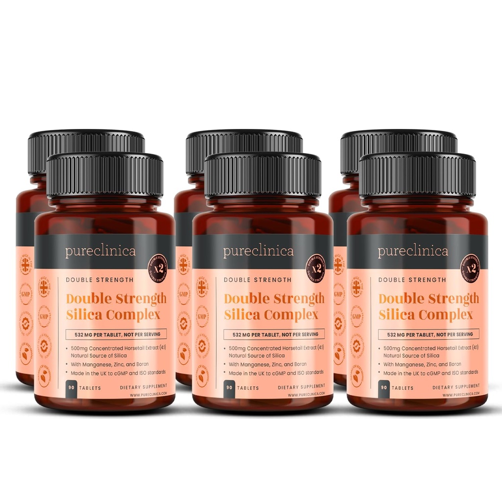 Double Strength Silica Complex - 18 Month Supply! (2000mg Horsetail Extract x 540 Tablets (6 flasker med 90))