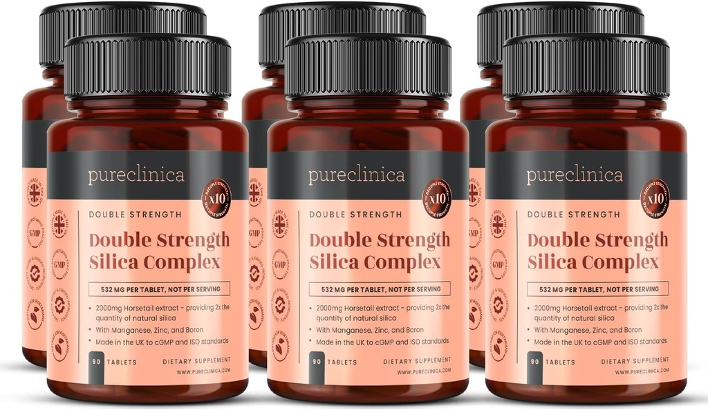 Double Strength Silica Complex - 18 Month Supply! (2000mg Horsetail Extract x 540 Tablets (6 flasker med 90))