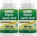 Bedste Naturals Alpha Lipoic Acid 600 mg 60 kapsler - ALA Kraftig antioxidant (60 greve (pakke med 2))