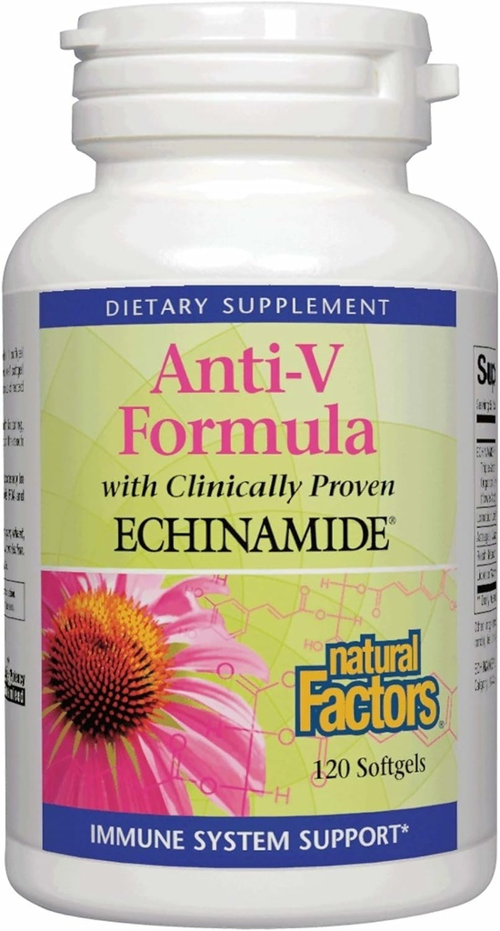 Naturlige faktorer Anti- V Formel - Sund immunsystem Support - Urteimmunsundhed tillæg med Reishi Mushroom & Lakrids Root - 120 Softgels (120 Servere)