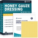 Honning Gauze Show Dressing, 4 "x 4" Manuka Honning Show Care, Medical Grade Honning Bandages for Show Care, Honning Patch for Hurtigere Healing fra Burns, Abrasions, Cuts og skalder (Pack of 10)