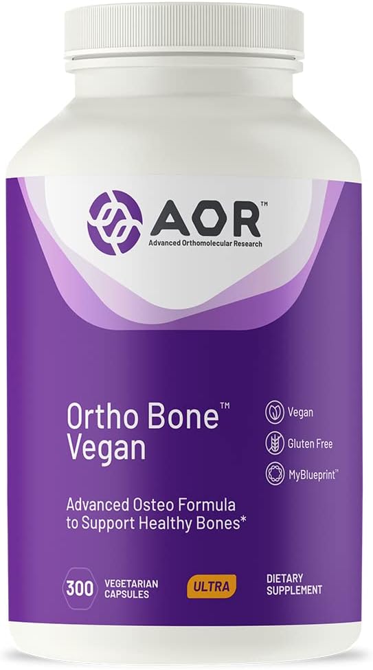 AOR, Ortho Bone Vegan, Osteo Formel til støtte sunde knogler, 300 kapsler (60 Servere)