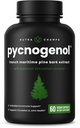 NutraChamps Pycnogenol Fransk Maritime Pine Bark Extract, Premium Circulation Complex, Blood Flow, Nitric Oxide Production, Superior Absorption, Resultater med Black Pepper Extract, 60 kapsler