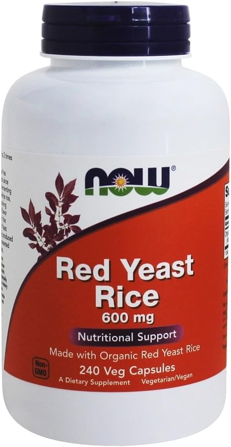 Red Yeast Rice 600 mg, 240 Vcaps, NOW fødevarer