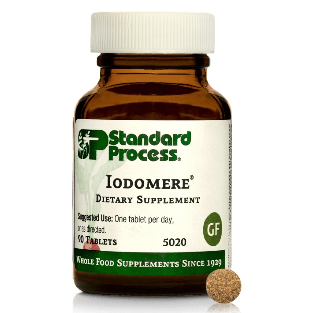 Standard Process Iodomere - Dagligt supplement til støtte din stofskifte, immunfunktion & Thyroid Hormone Production - Gluten- Free, Non- Dairy & Non- Soy - 90 tabletter (90 Servere)