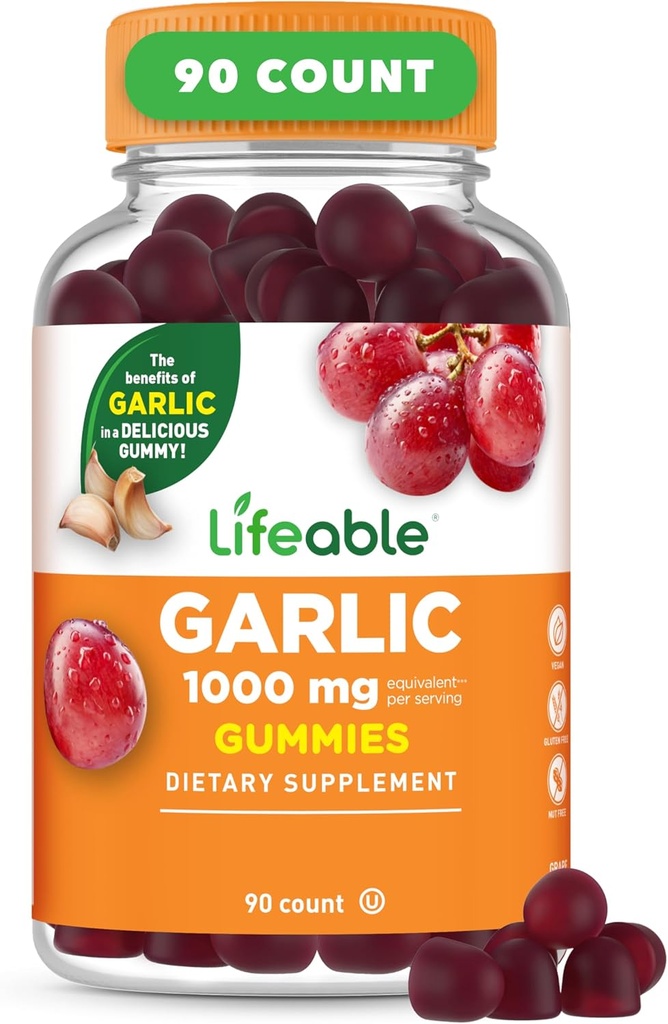 Lifeable hvidløg Supplement Gummies Beeg 124; Great Tasting hvidløg Kosttilskud Beeg 124; for voksne