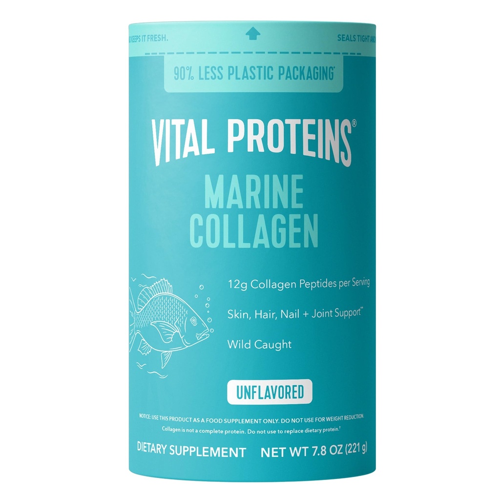 Vital proteiner Marine kollagen peptider pulver supplement til hud hårnegl fælles - Hydrolyseret kollagen - 12g pr Servering - 7,8 oz Canister