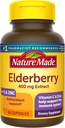 Nature Made Elderberry 400 mg ekstrakt med C-vitamin og zink, Kosttilskud til immunforsvar, 60 kapsler, 60 dages forsyning