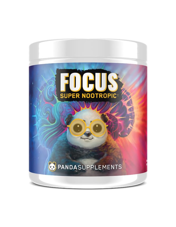 Underground Bio Labs Panda Supps Focus Super Nootrop 3.0, Energy, Clarity, Mood, Kreativitet, Vision, 300MG Alpha GPC, 1.5G L- Tyrosine, Lions Mane, AstraGin ™ (30 Servere) (Peach Mango 3.0)