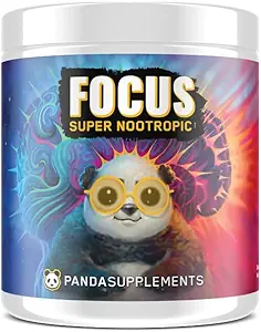 Underground Bio Labs Panda Supps Focus Super Nootrop 3.0, Energy, Clarity, Mood, Kreativitet, Vision, 300MG Alpha GPC, 1.5G L- Tyrosine, Lions Mane, AstraGin ™ (30 Servere) (Peach Mango 3.0)