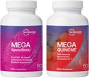 Mikrobiome Labs Heart Health Support Bundle - MegaSporeBiotic Sporebaseret probiotisk supplement (60 kapsler) + MegaQuinone K2- 7 vitamin K supplement (60 kapsler)