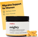 Melina Mighty Natural Migræne Relief Supplement - Magnesium, B2 Riboflavin 400mg, Feverfew, CoQ- 10, ALCAR at styrke Migræne og Hovedpine Forebyggelse - 15 Serveringer (60 Caps)