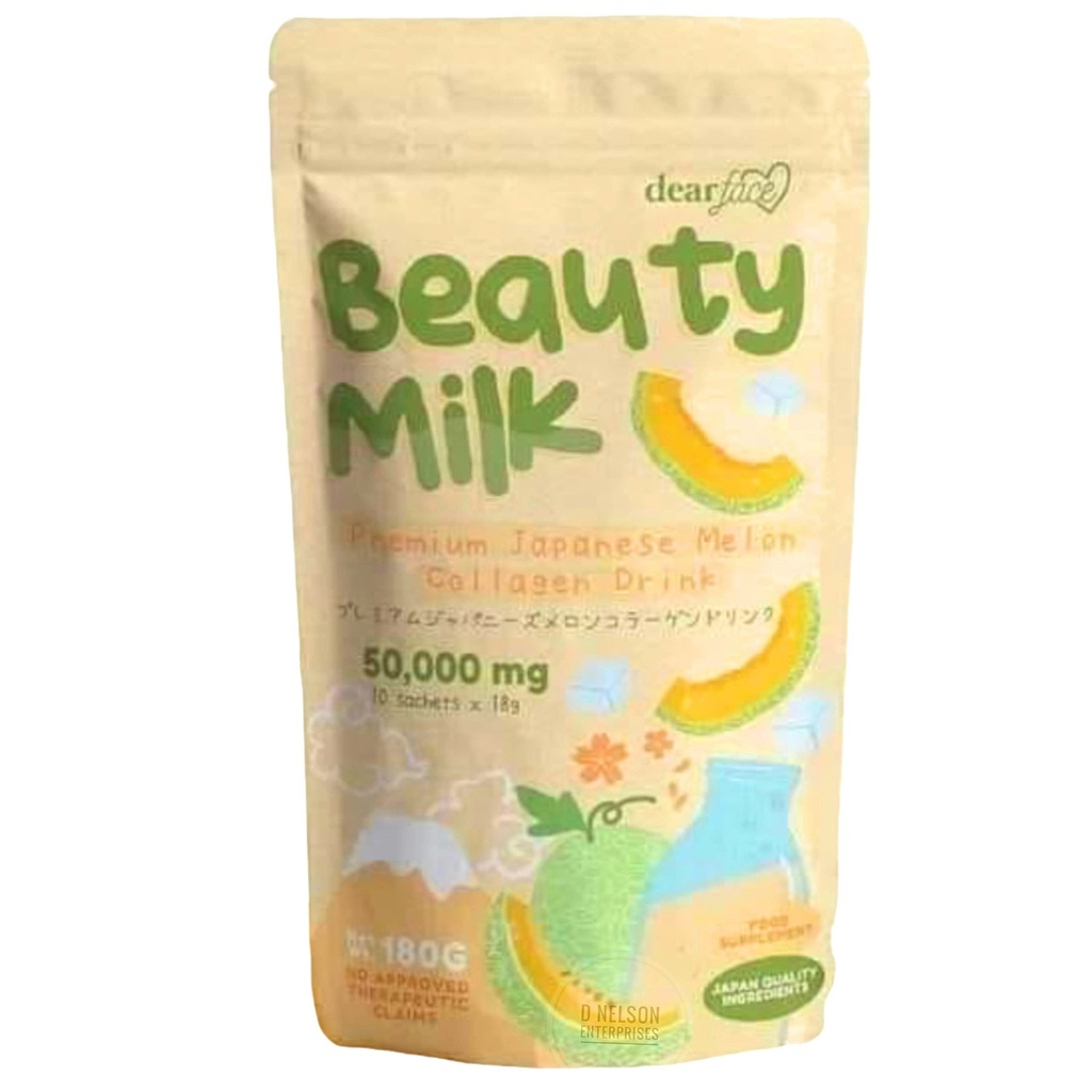Beauty Milk Japanese Collagen MELON Drink - 50,000mg Hydrolyzed Collagen, 6,3 Ounce (pakke med 1)