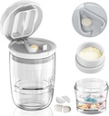 White-1 Pill Splitter and Cutter, Crushes Tablets, Vitamins, Stainless Steel Blade, Removable Drinking Cup